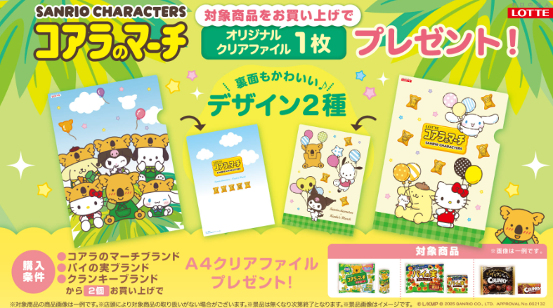 コアラのマーチサンリオのクリアファイル特典について